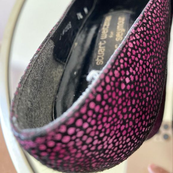 Stuart Wietzman for Mr. Seymour heels. Purple & black. Size 7.5. Short heels. - Picture 6 of 6